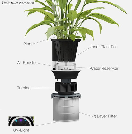 結(jié)合了美國航天局的靈感和花盆家居裝飾的凈化器產(chǎn)品設(shè)計(jì)